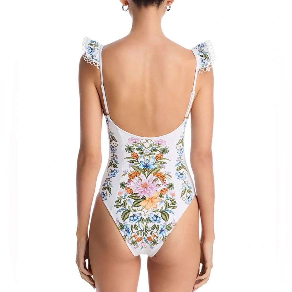 FARM Rio Sweet Bloom Bouquet Swimsuit in Off-white - Picture 2 of 7